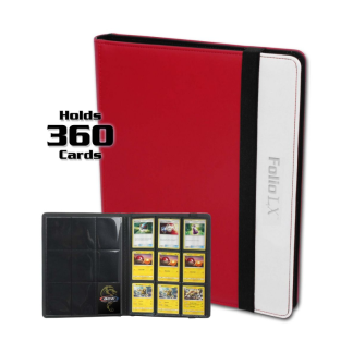 CARPETA BCW 360 CARTAS ELASTICO PROFOLIO LX - RED & WHITE