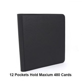 CARPETA ECOCUERO 480 CARTAS CIERRE - CARD PLANET- BLACK