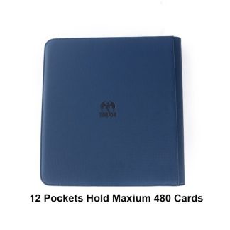 CARPETA ECOCUERO 480 CARTAS CIERRE - CARD PLANET- BLUE