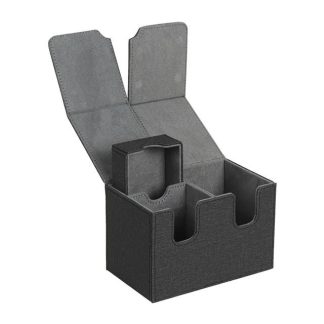 Double Deck Box with Tray - Black with Grey - Card Planet