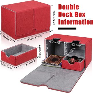 Double Deck Box with Tray - Red - Card Planet