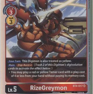 RizeGreymon - BT4-017 - Super Rare