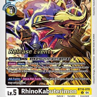 RhinoKabuterimon - Release Special Booster 2.0 Celebration Event Cards (BT18-19_PR)