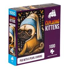 Exploding Kittens Puzzles - Pug With A Pearl Earring